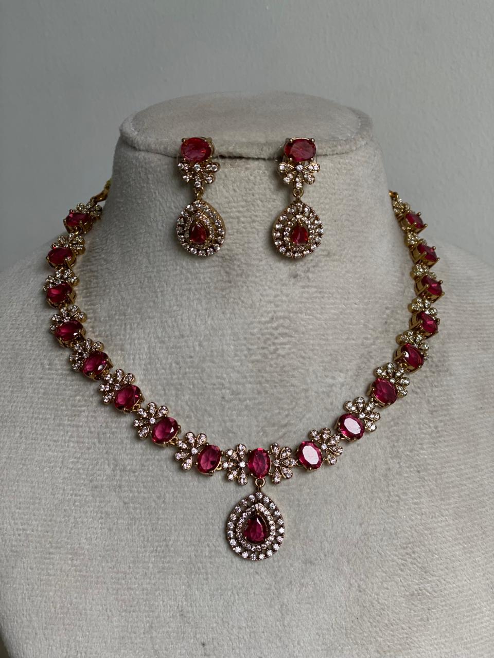 Ruby Blossom Necklace NNB382