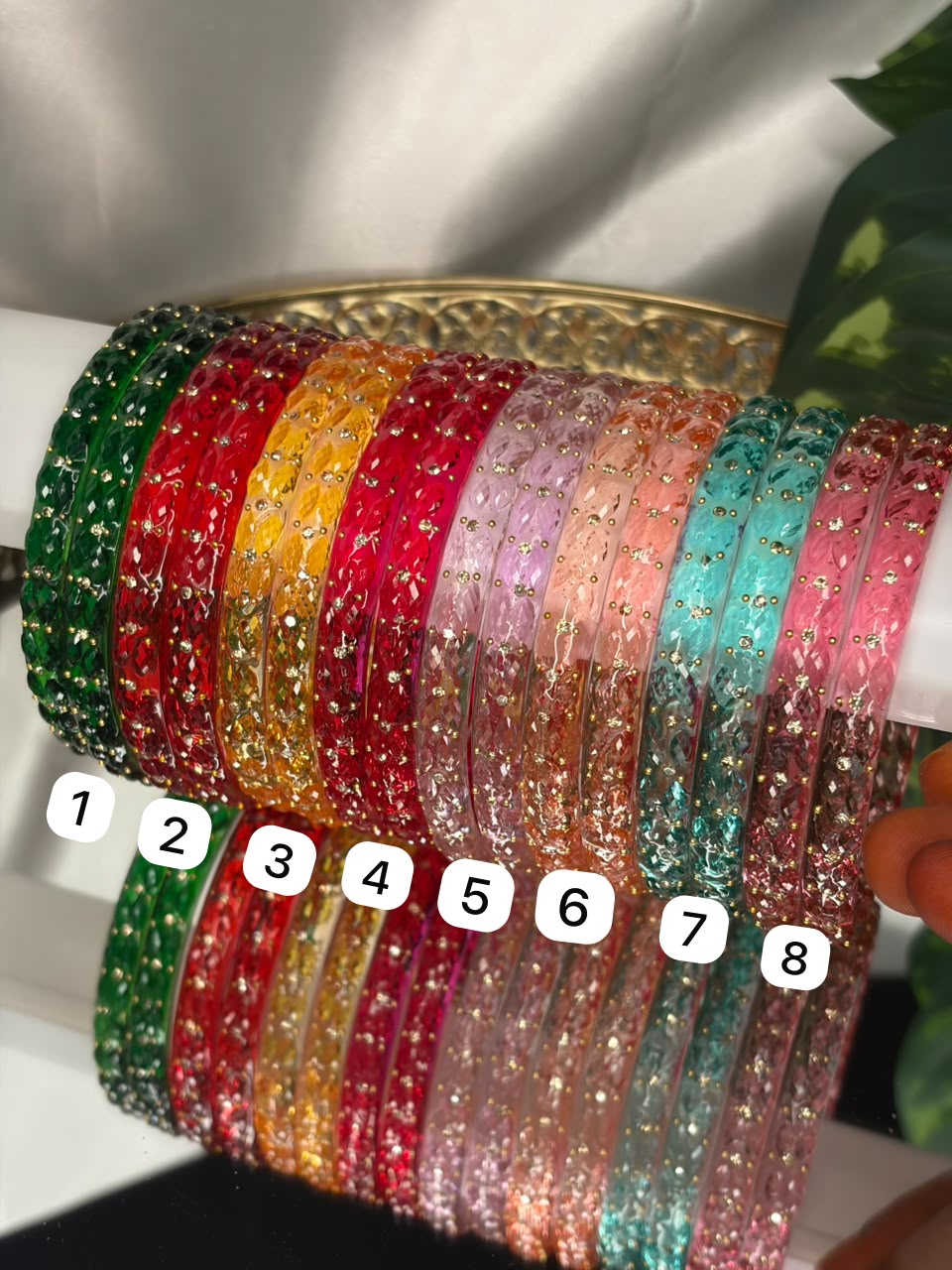 Twin Drop Glass Kada