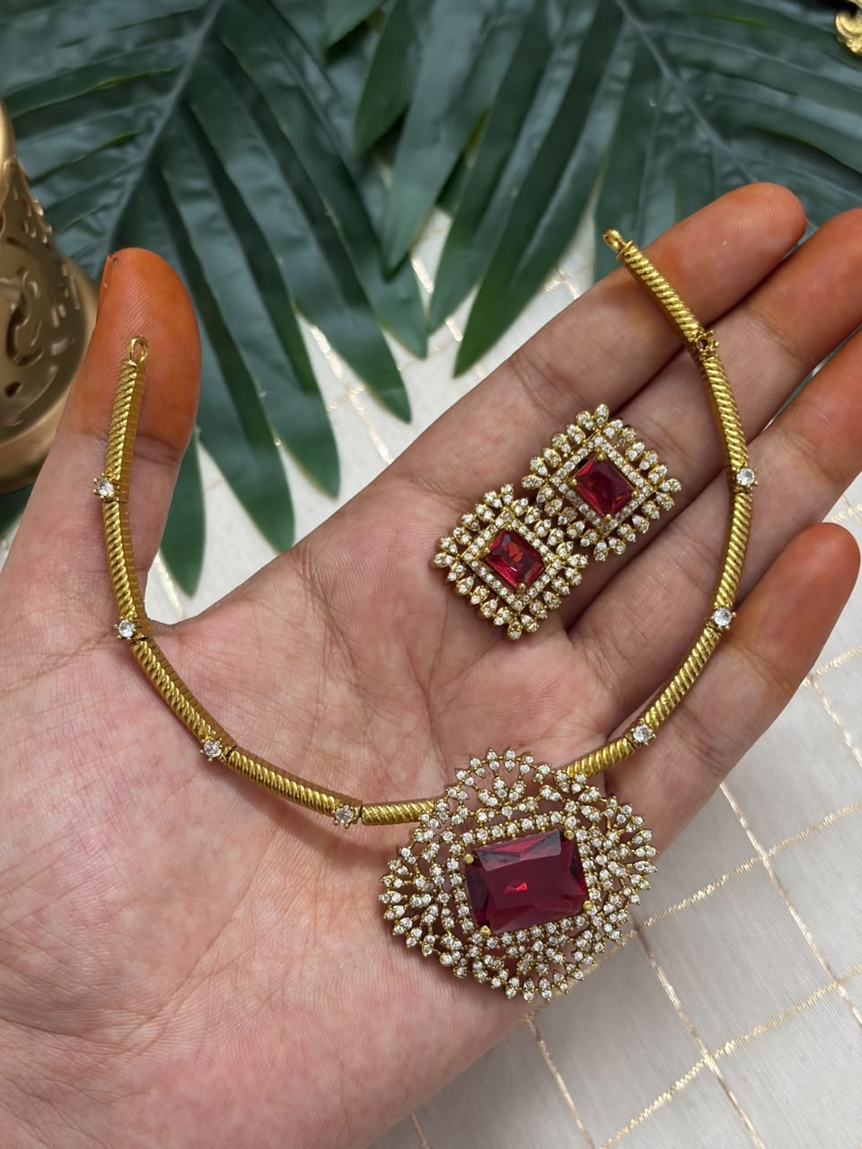 Pink Stone Necklace NNB452