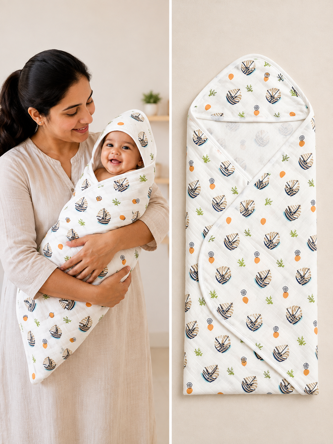 Hooded Towel Pure Muslin