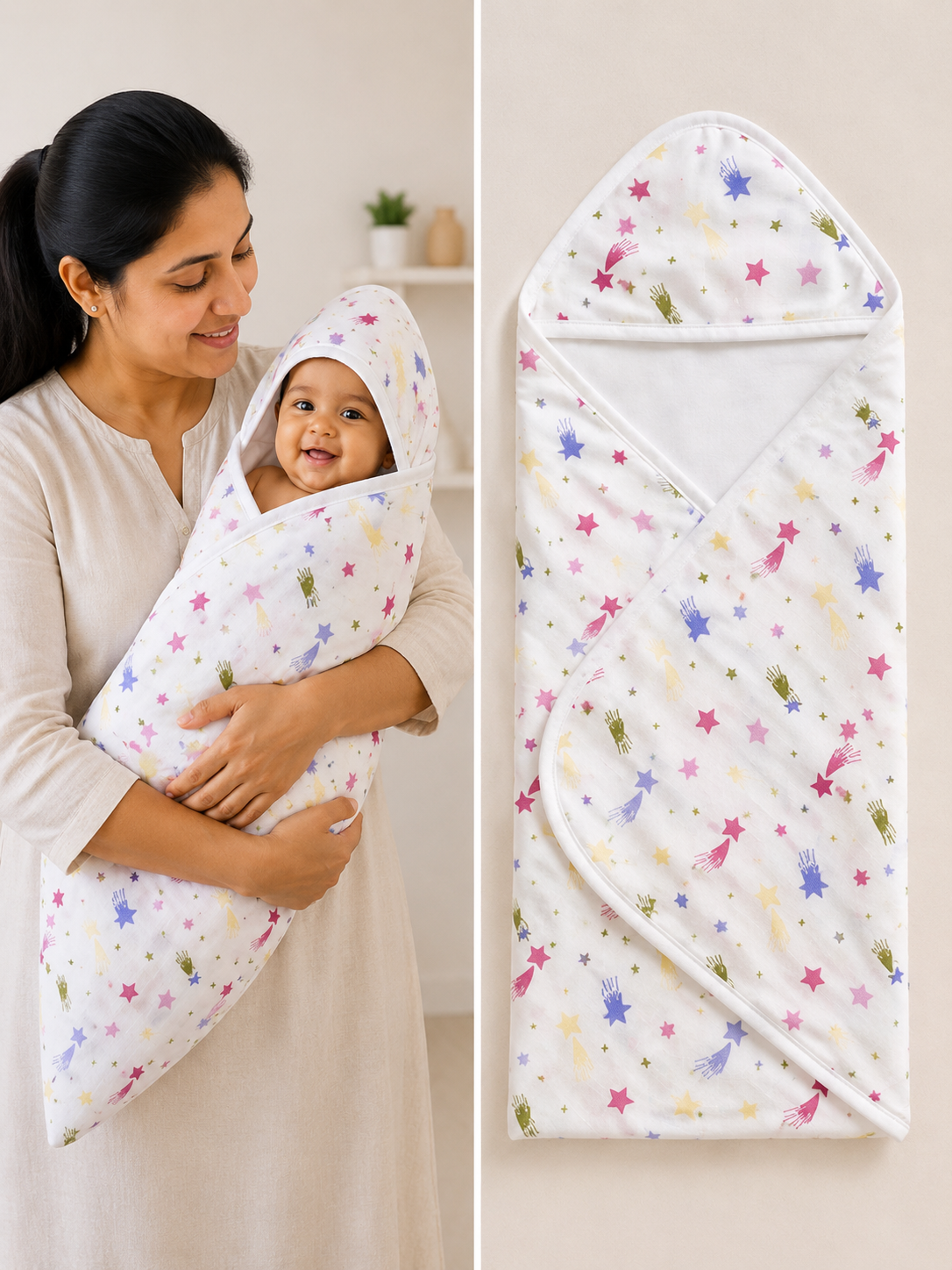 Hooded Towel Pure Muslin