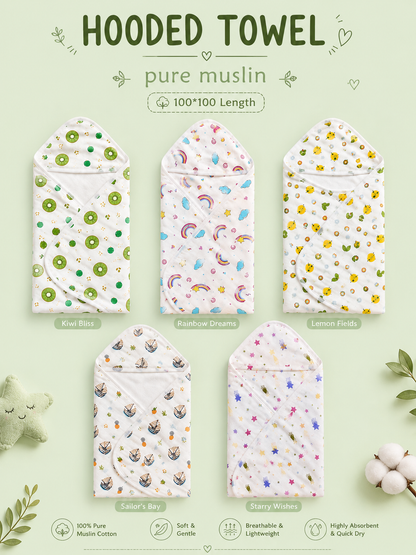 Hooded Towel Pure Muslin