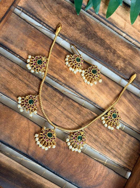 Golden Green Peral Necklace NNB158