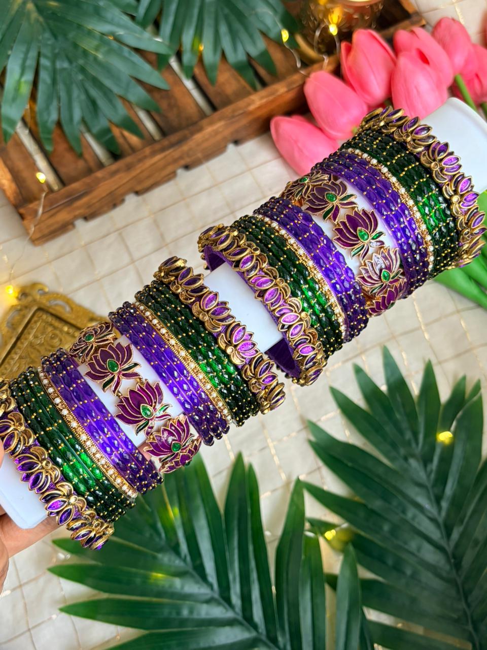 Lotus Bridal Bangles MGB05
