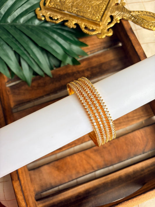 White Stone Metal Bangles MBNB77