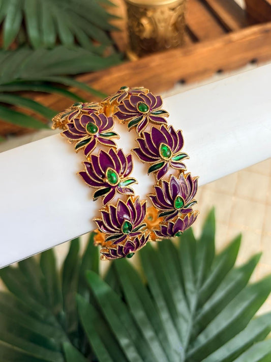 Purple Lotus Metal Bangels MBNB73