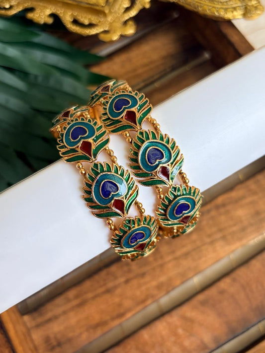 Peacock Feather Metal Bangles MBNB96