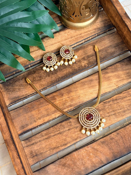 Pavalazha Red Stone Necklace NNB207