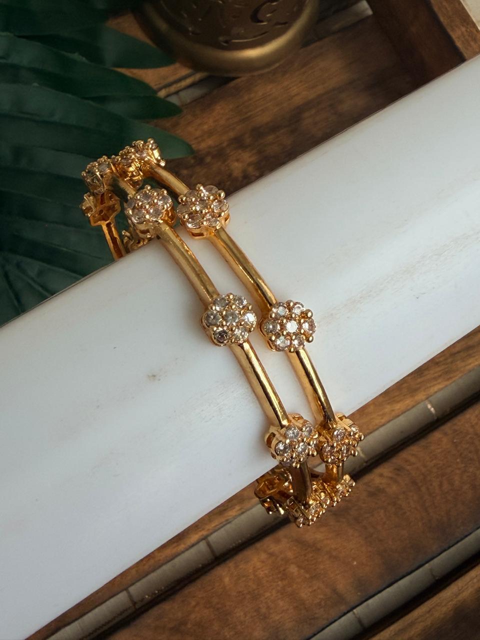 Diamond Peral Metal Bangle MBNB113