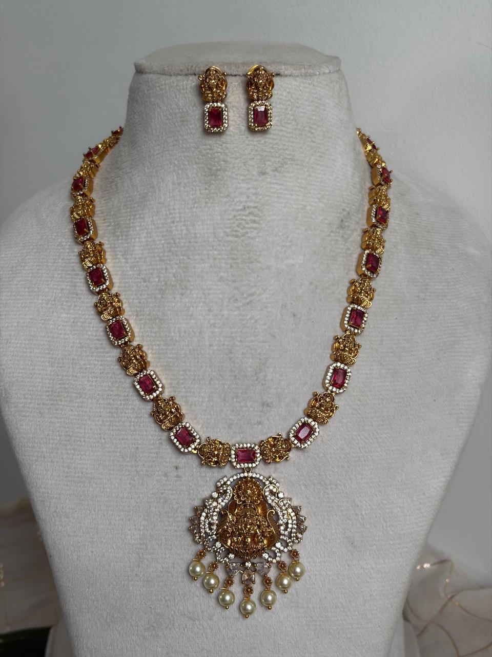 Lakshmi Ruby Stone Necklace NNB292