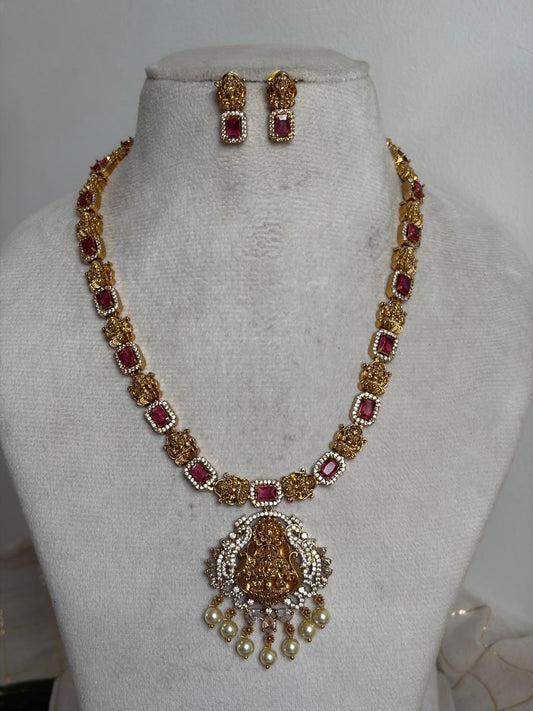 Lakshmi Ruby Stone Necklace NNB292