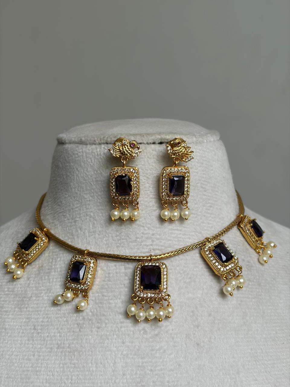 Navy Necklace NNB235