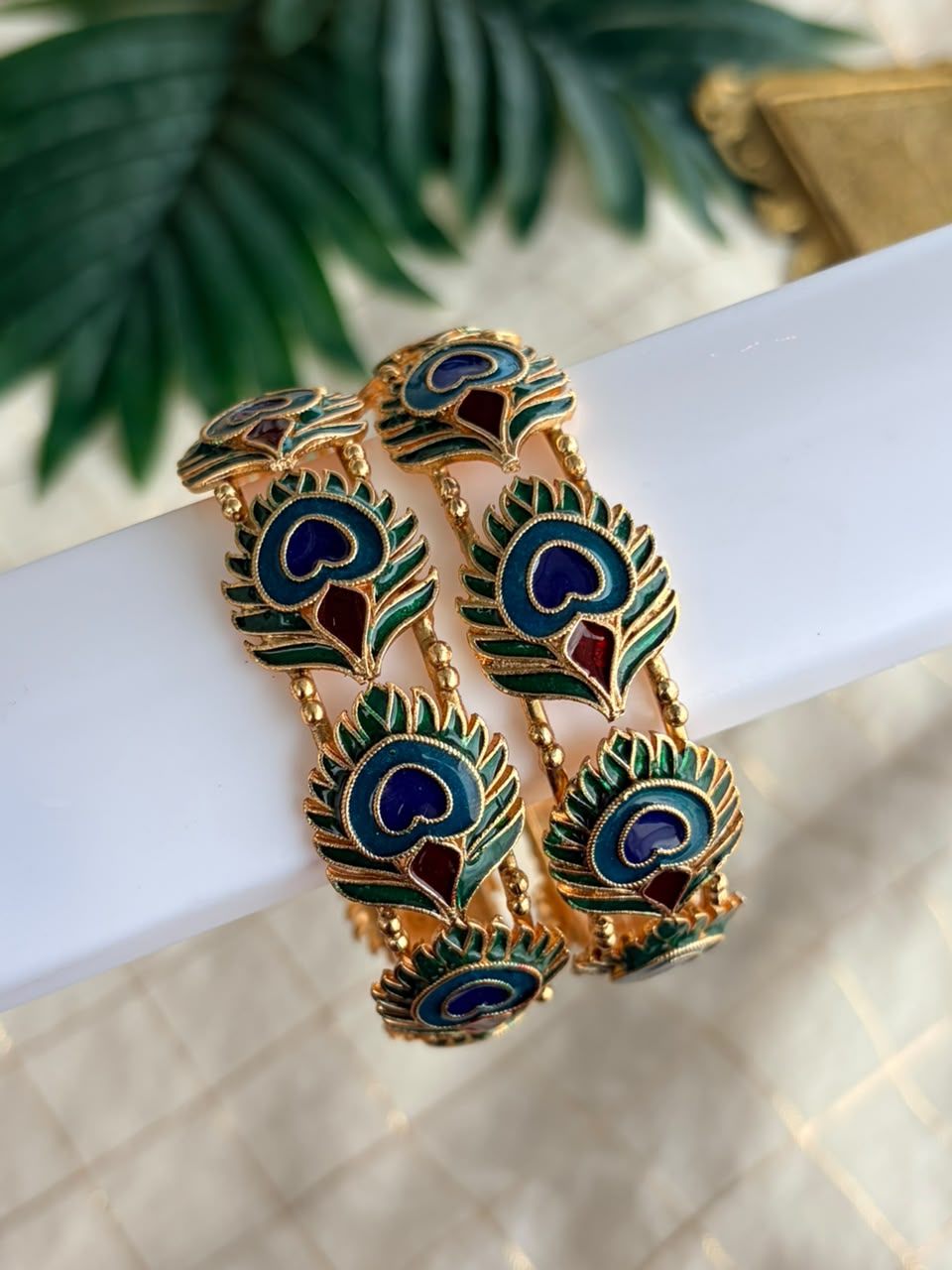 Peacock Feather Metal Bangles MBNB96