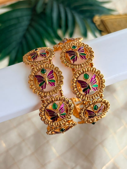 Butterfly Purple Metal Bangles MBNB95