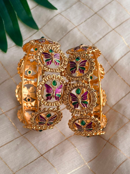 Butterfly Purple Metal Bangles MBNB95