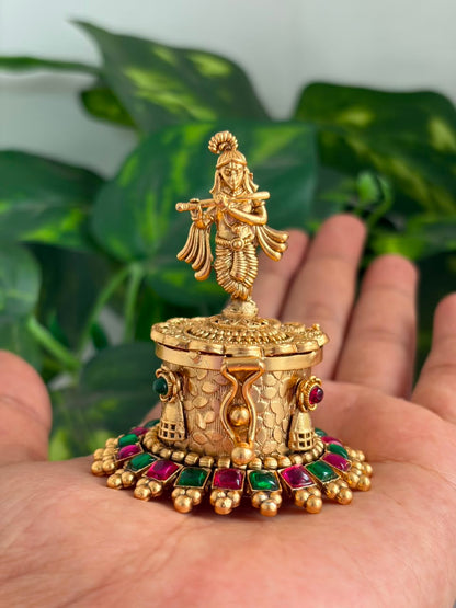 Lord Krishna Kumkum Box KB08