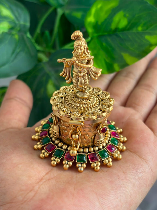 Lord Krishna Kumkum Box KB08