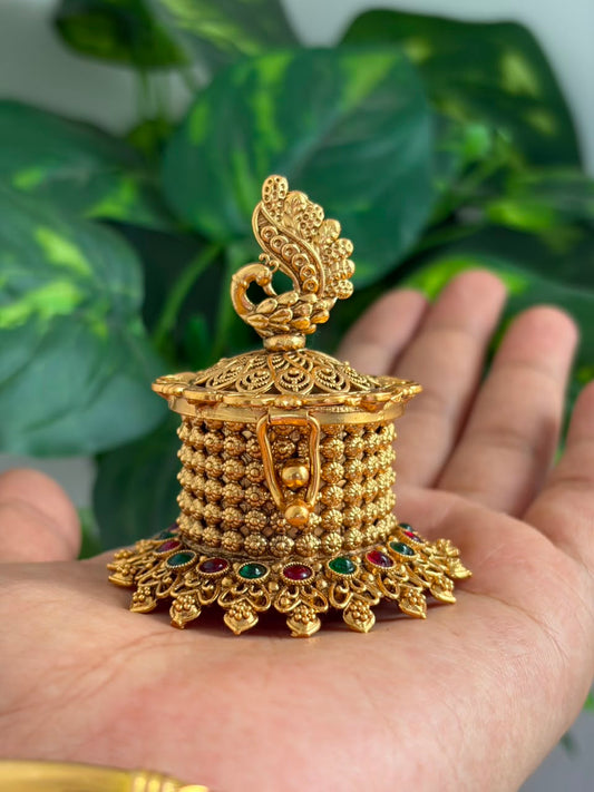 Peacock Kumkum Box KB09