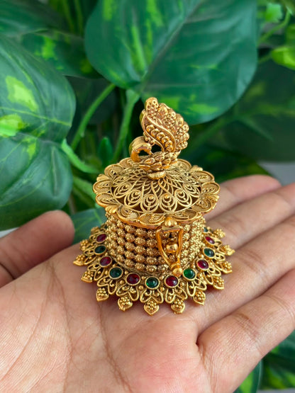 Peacock Kumkum Box KB09