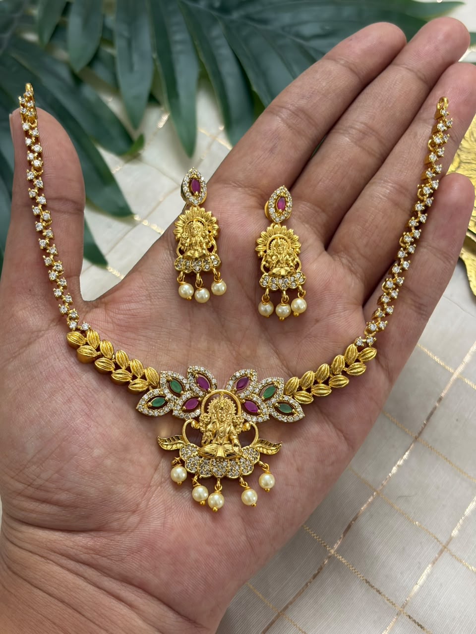 Lakshmi Gold Plated Necklace NNB333