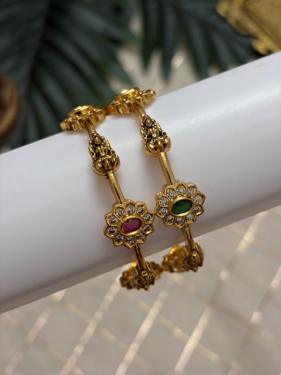 Lakshmi with Flower Kids Metal Bangle MBNB149
