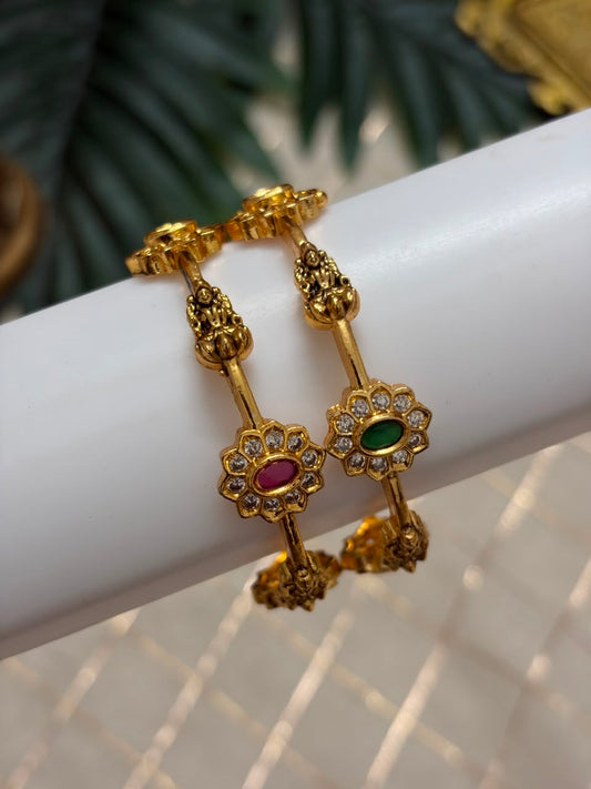 Lakshmi with Flower Kids Metal Bangle MBNB149