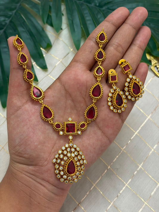 Emerald Pink Necklace NNB350