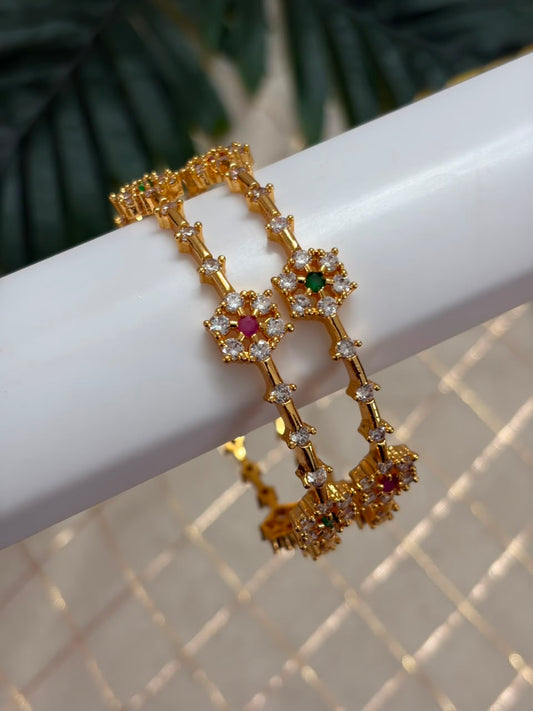 Flower Stone Metal Bangle MBNB161