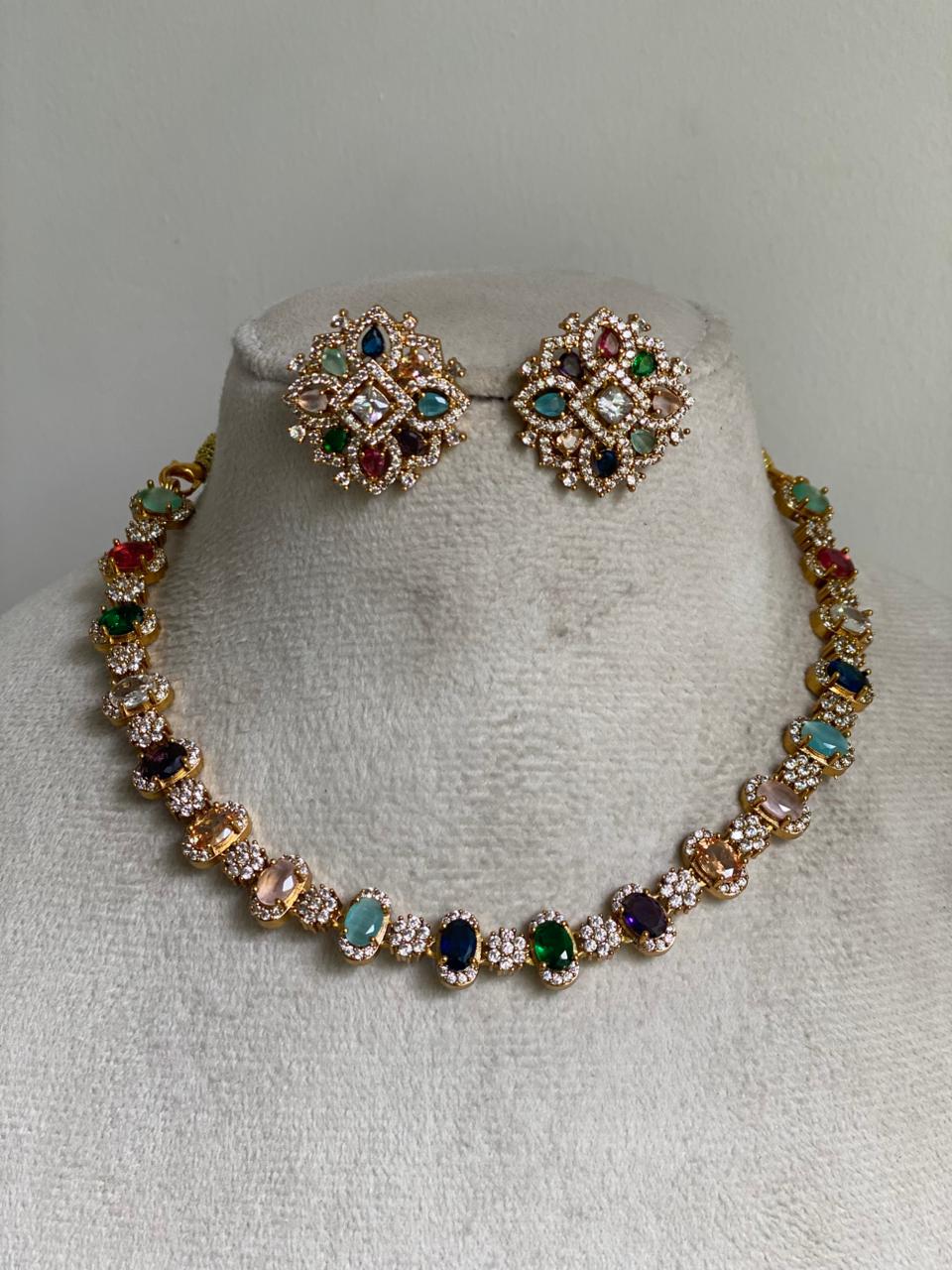 Multicolour Stone Necklace NNB375