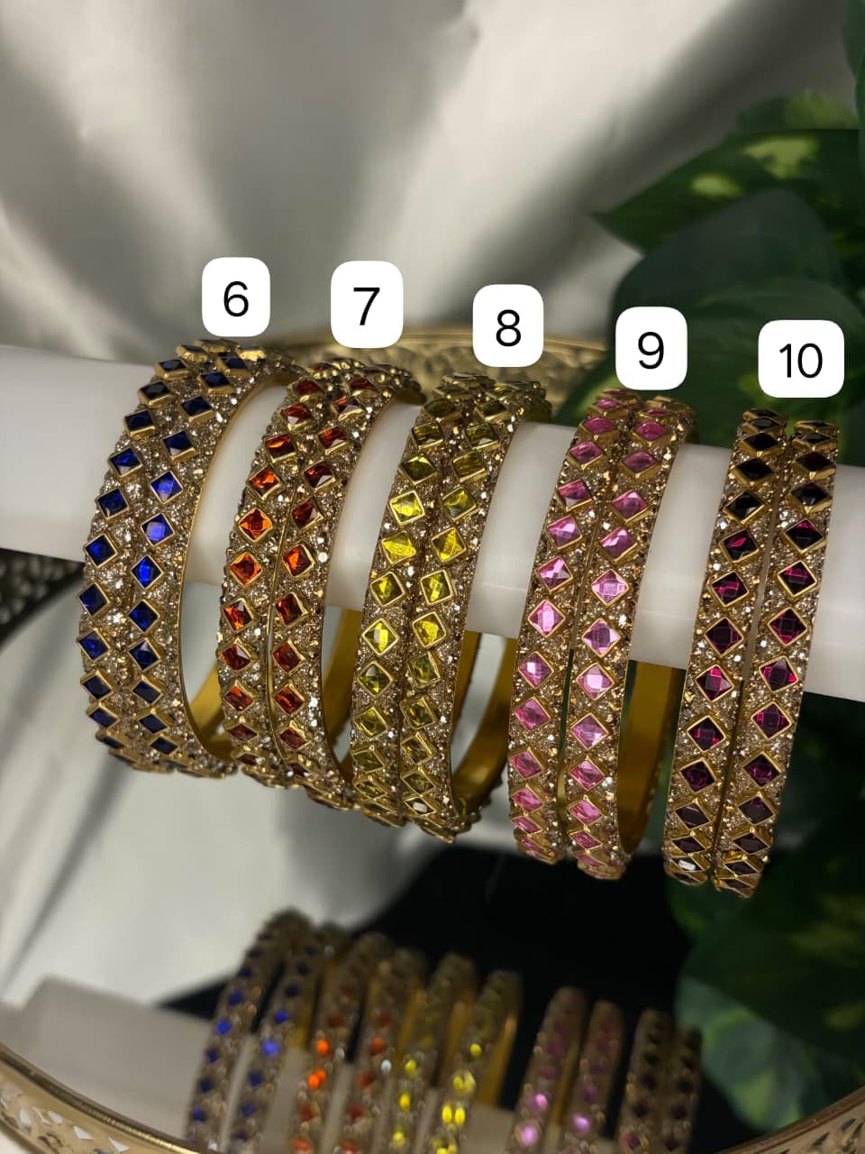 Kundan Glass Kada Bangles