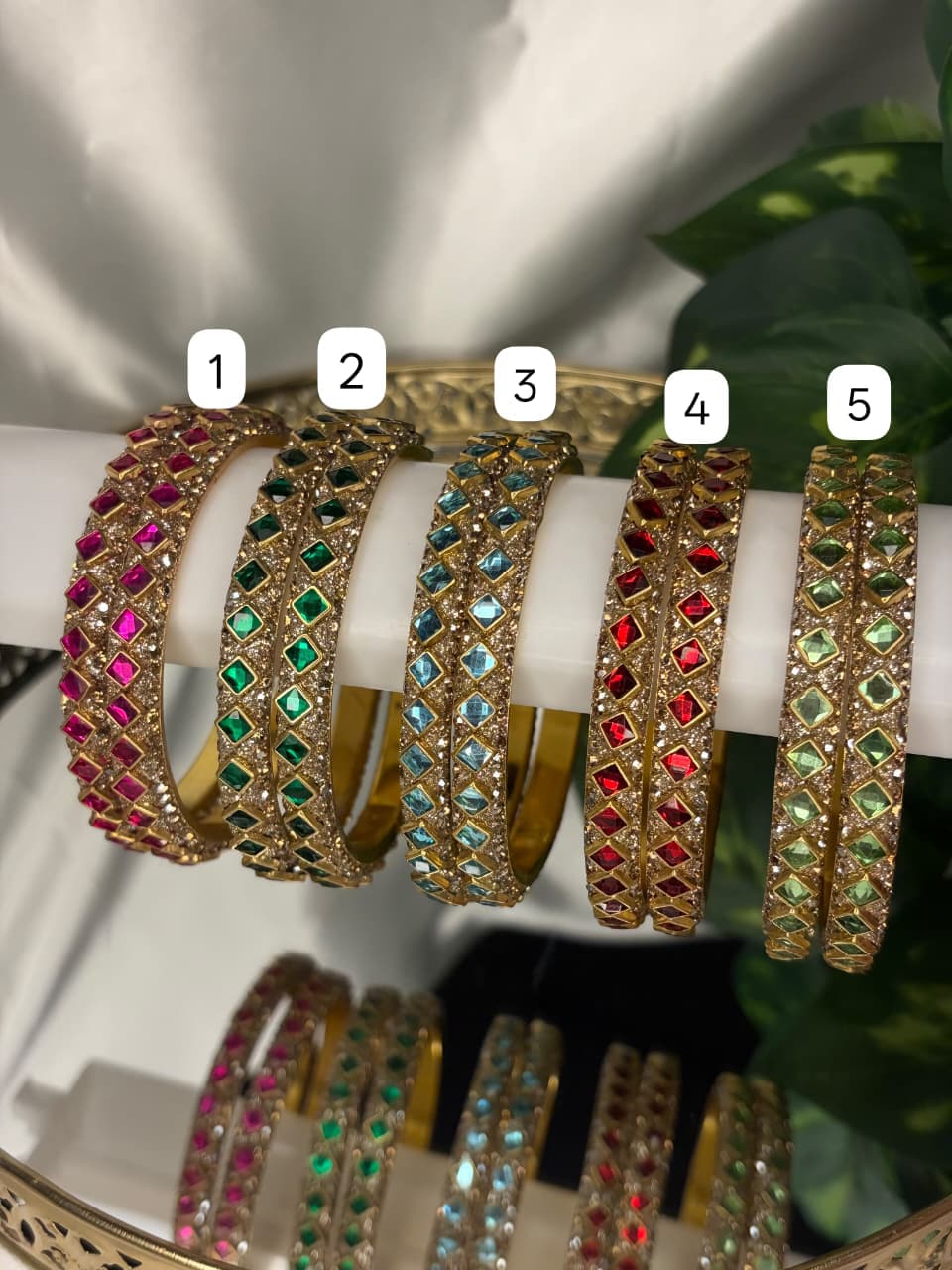 Kundan Glass Kada Bangles