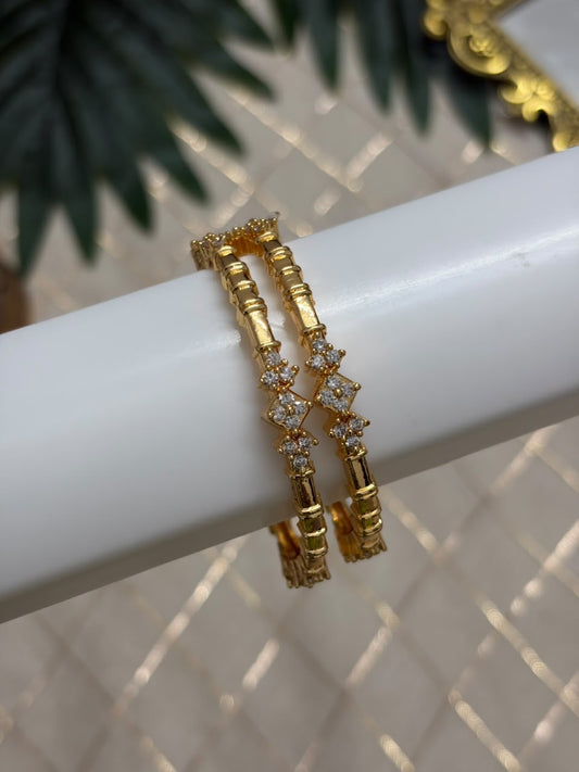 White Stone KIds Metal Bangles MBNB193