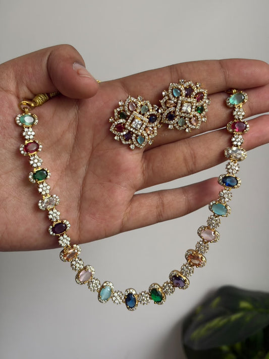 Multicolour Stone Necklace NNB375