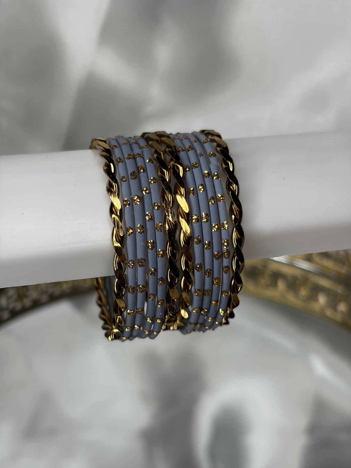 Twisted with Plain Colour Kids Metal Bangles