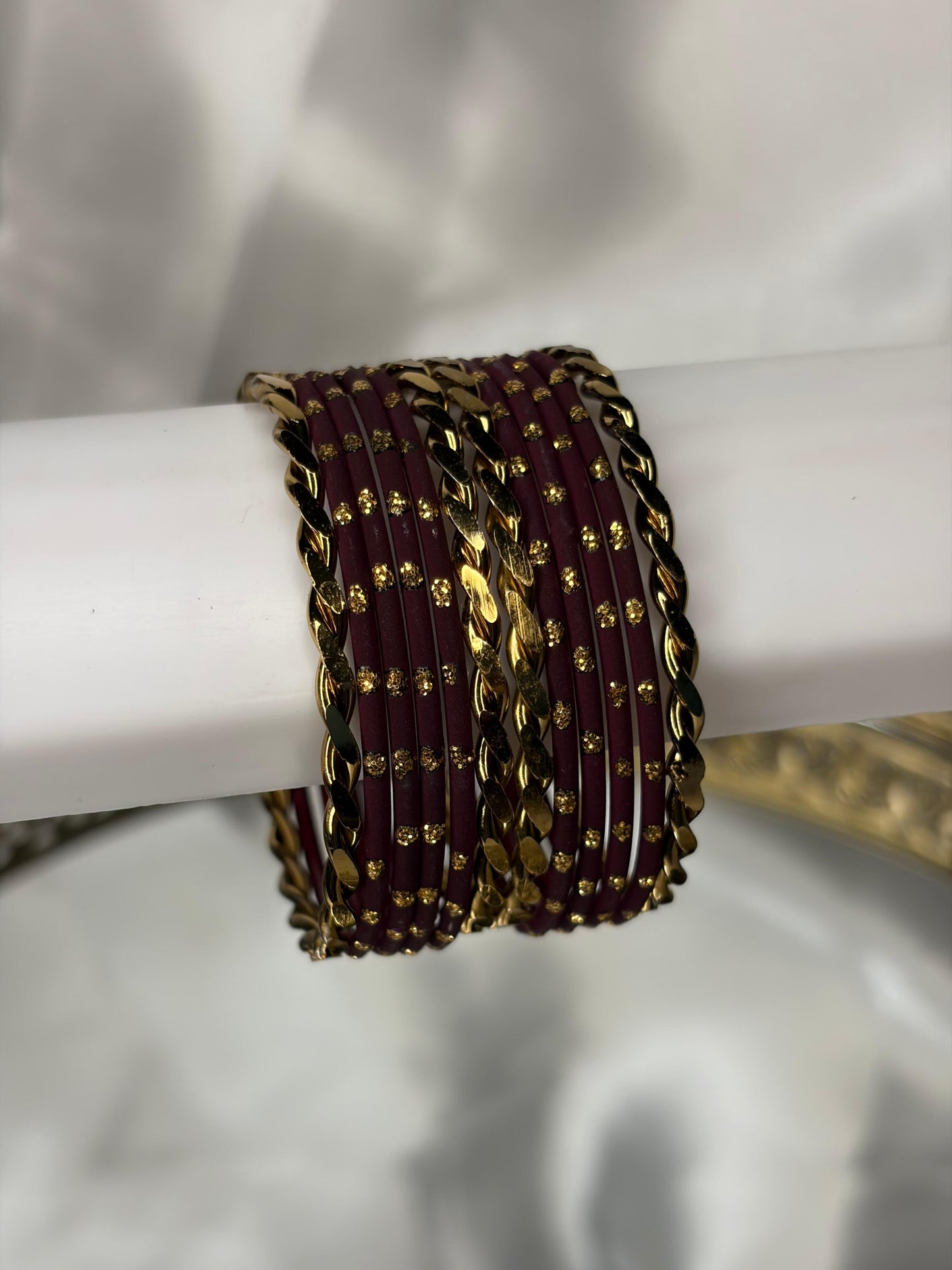 Twisted with Plain Colour Kids Metal Bangles