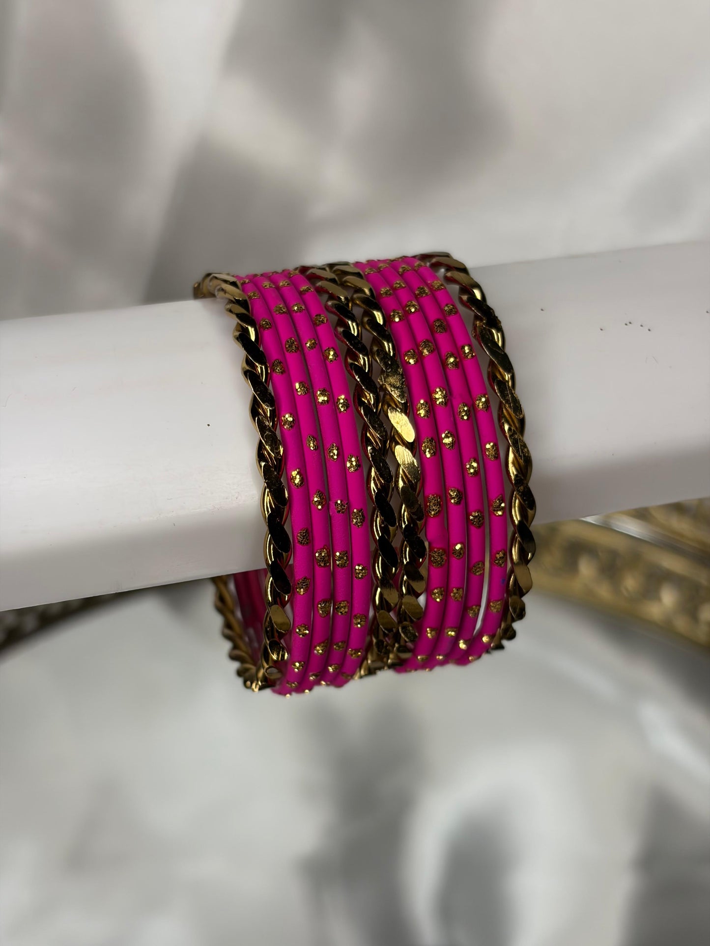 Twisted with Plain Colour Kids Metal Bangles